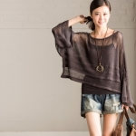 『TAi Fashion』韓國設計款鏤空蝙蝠造型衫短款大碼針織衫